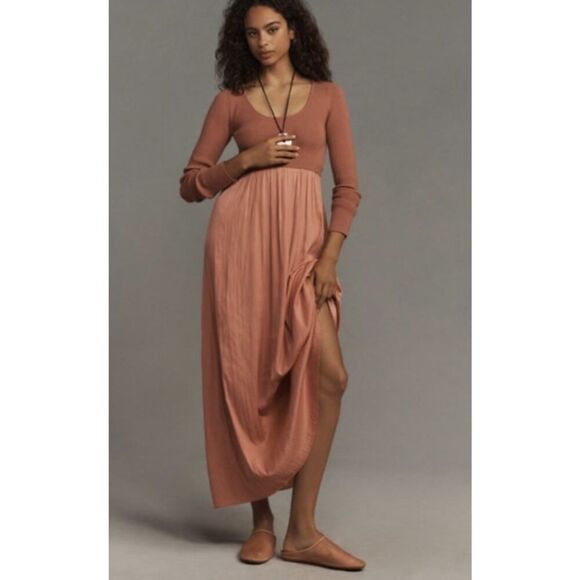 Anthropologie Dresses & Skirts - Anthropologie The Thea Twofer Sweater Dress Scoop-Neck Edition Size XLarge Orang